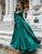 Ieena Duggal - 55245I Long Sleeve V-Neck High Slit Gown Mother of the Bride Dresses