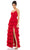 Ieena Duggal - 55416I Tiered High Slit A-Line Dress Evening Dresses 0 / Red