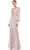 Ieena Duggal 55635 - V-neck Long Dress Mother of the Bride Dresses 0 / Rose Pink