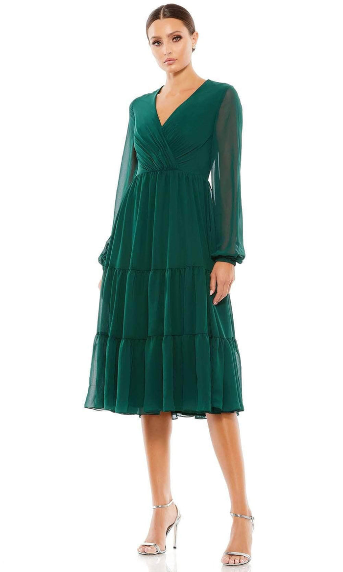 Ieena Duggal 55637 - Chiffon Dress Wedding Guest 0 / Emerald Green