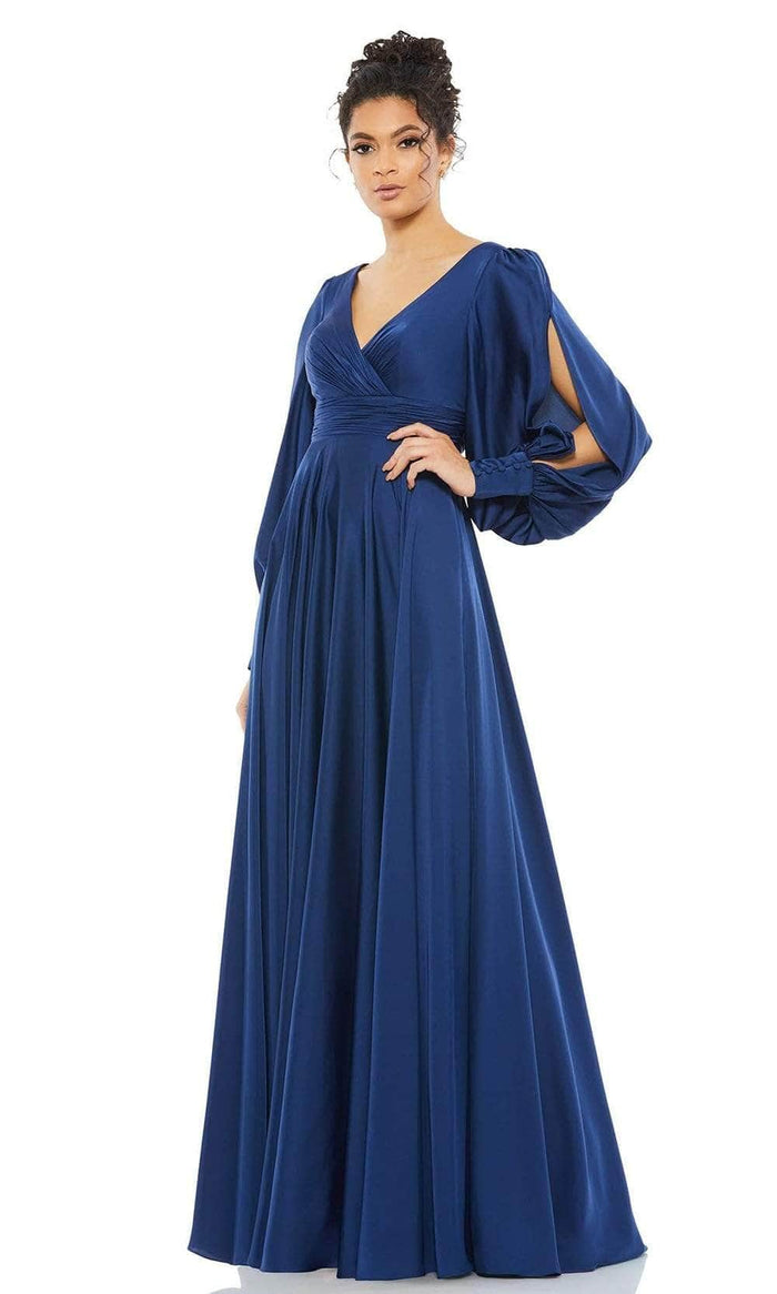 Ieena Duggal - 67847 Bishop Sleeve Mother of the Groom Gown Mother of the Bride Dresses 2 / Midnight