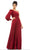 Ieena Duggal - 67866I One Shoulder A-Line Gown Evening Dresses 0 / Burgundy