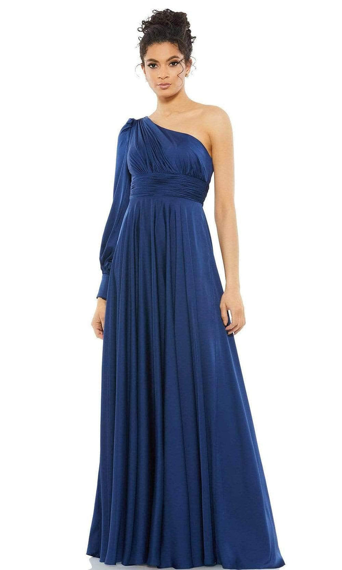 Ieena Duggal - 67866I One Shoulder A-Line Gown Evening Dresses 0 / Midnight