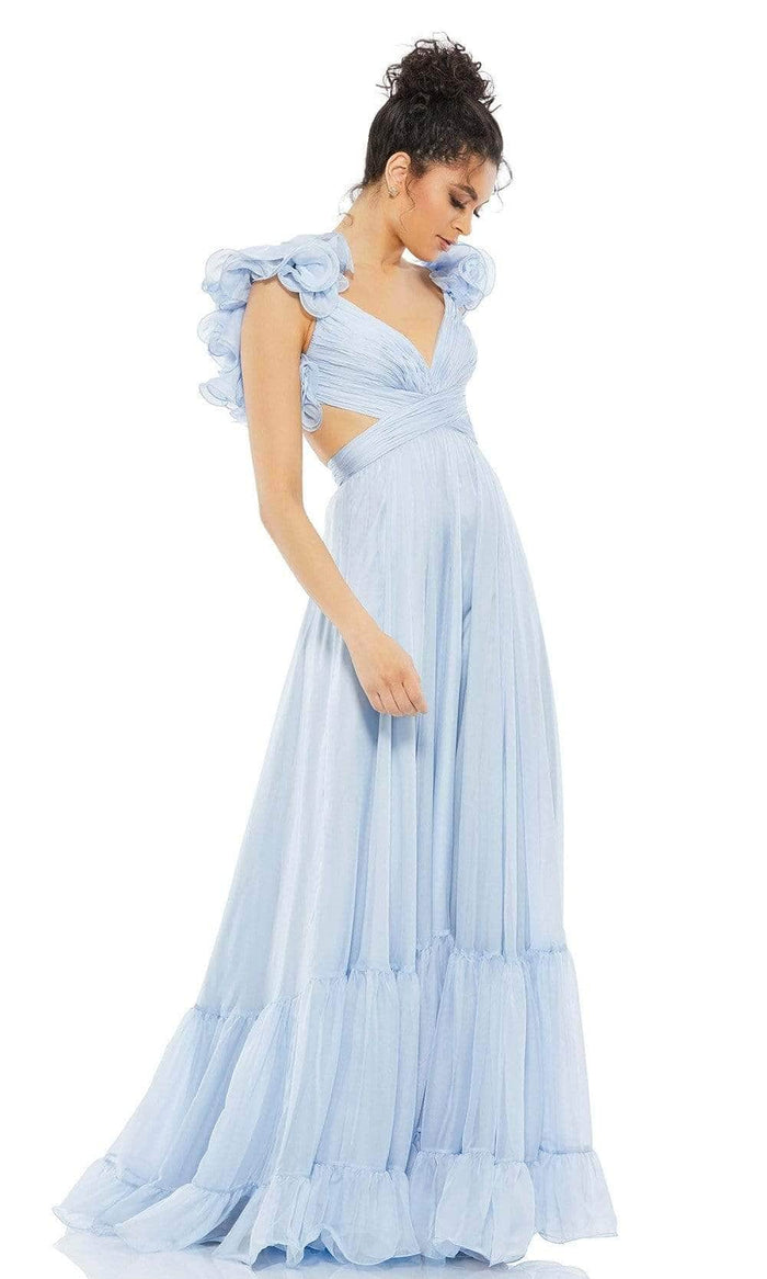 Ieena Duggal - 67911I Ruffled Dress Evening Dresses 0 / Powder Blue