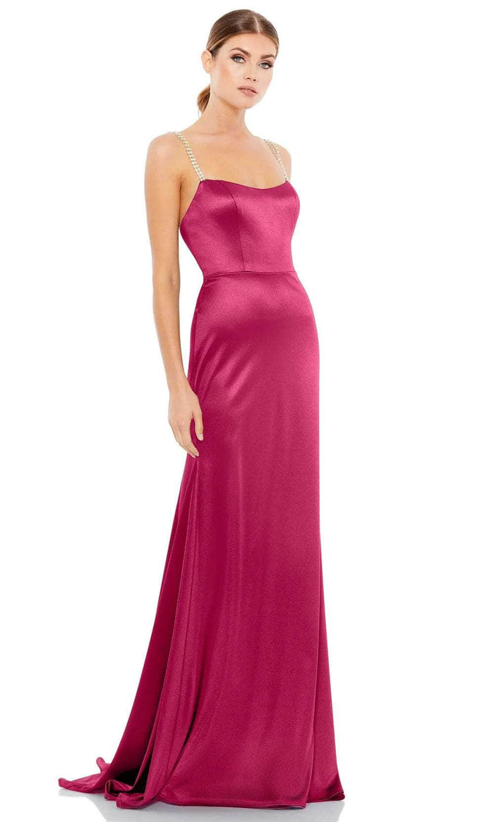 Ieena Duggal A12428 - Charmeuse Trumpet Evening Gown Evening Dresses 0 / Hot Pink