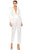 Ieena Duggal - A2647 V Neck Long Sleeve Jumpsuit Prom Dresses 0 / White