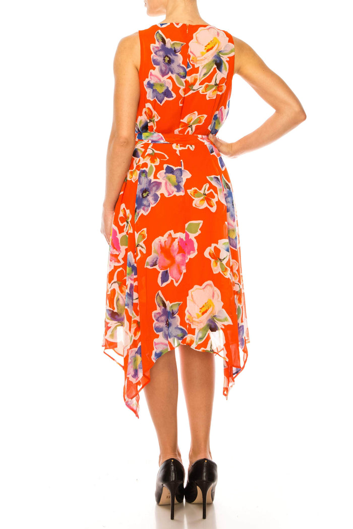 ILE Clothing CHP350 - Jewel Neck Floral Dress Special Occasion Dress