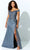 Ivonne D 221D51F - Off Shoulder Overskirt Evening Gown Special Occasion Dress 4 / Charcoal