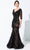 Ivonne D by Mon Cheri 220D36 - Embroidered V-Neck Formal Gown Mother of the Bride Dresses 8 / Black/Nude