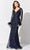 Ivonne D ID308 - Feathered Sleeve Evening Gown Evening Dresses 12 / Platinum