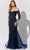 Ivonne D ID320 - Sweetheart Beaded Lace Evening Dress Evening Dresses 16 / Navy Blue