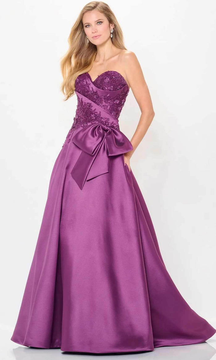 Ivonne D ID6201 -Lace Applique Sweetheart Neck Evening Gown Prom Dresses 10 / Aubergine