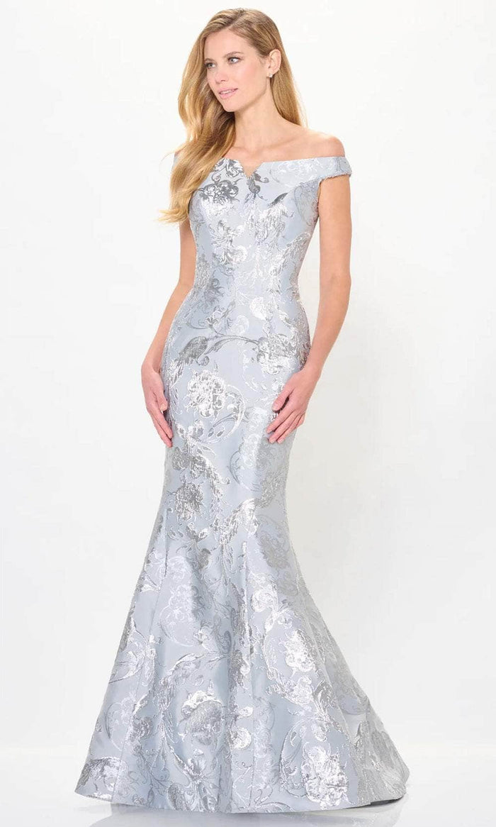 Ivonne D ID6204 - Brocade Mermaid Evening Gown Special Occasion Dress 4 / Silver