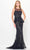 Ivonne D ID6206 - Lace Peplum Evening Gown Special Occasion Dress 4 / Onyx