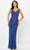 Ivonne D ID6211 - Beaded Sheath Evening Dress Special Occasion Dress 4 / Blue Willow