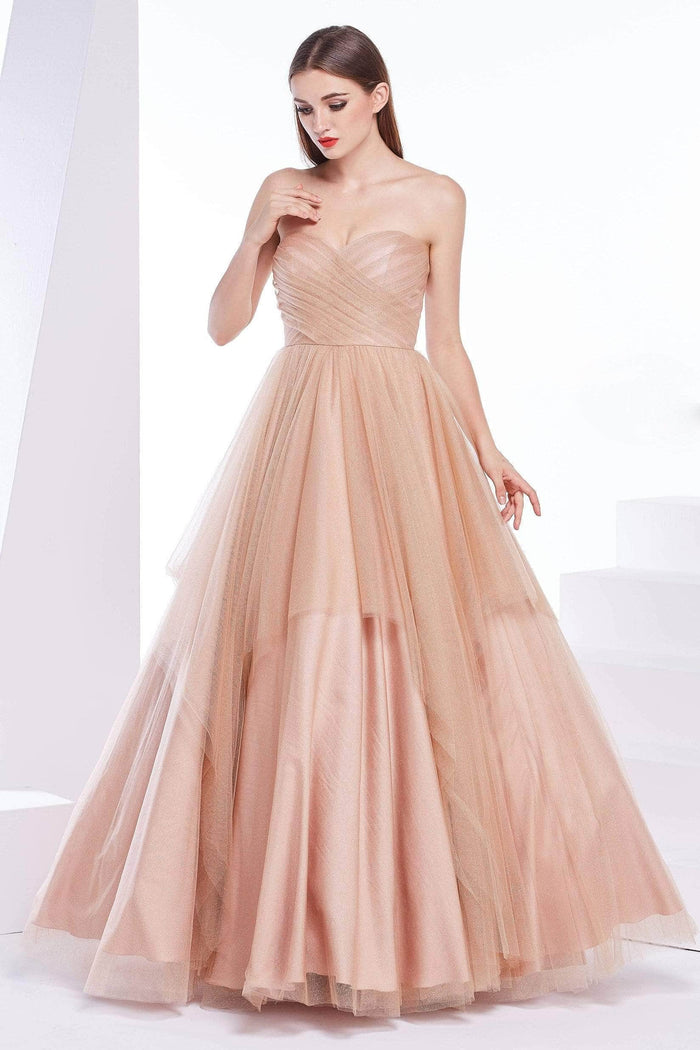 J'Adore Dresses J14016 - Strapless Shimmer Ballgown Ball Gowns 2 / Blush