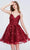 J'Adore Dresses J20073 - Sleeveless A-Line Cocktail Dress Homecoming Dresses 2 / Wine