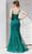 J'Adore Dresses J21026 - Embroidered V-Neck Formal Gown Evening Dresses 8 / Emerald