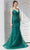 J'Adore Dresses J21026 - Embroidered V-Neck Formal Gown Evening Dresses 8 / Emerald