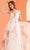 J'Adore Dresses J22011 - V-Neck Printed Tulle Evening Dress Evening Dresses