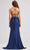 J'Adore Dresses J23005 - Lace Up Back Evening Dress with Slit Special Occasion Dress