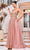 J'Adore Dresses J24001 - Floral Applique Prom Dress Prom Dresses 2 / Misty Rose