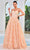 J'Adore Dresses J24027 - Bustier Floral Prom Dress Prom Dresses 2 / Orange Peach