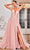 J'Adore Dresses J24038 - Plunging V-Neck Embroidered Evening Gown Evening Dresses 2 / Pink