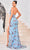 J'Adore Dresses J24040 - Floral Print Backless Evening Gown Evening Dresses