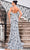 J'Adore Dresses J24041 - Semi-Sweetheart Printed Evening Gown Evening Dresses