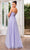 J'Adore Dresses J24049 - Floral Appliqued V-Neck Evening Gown Evening Dresses