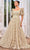 J'Adore Dresses J24050 - Ruffled Square Neck Evening Gown Evening Dresses 2 / Blush