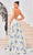 J'Adore Dresses J24052 - Printed Deep V-Neck Evening Gown Evening Dresses