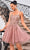 J'Adore Dresses J24071 - Sleeveless Floral Appliqued Cocktail Dress Cocktail Dresses 2 / Misty Rose