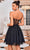 J'Adore Dresses J24073 - Strapless Lace-Up Back Cocktail Dress Cocktail Dresses 4 / Black