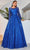 J'Adore Dresses J25005 - Sequined Illusion Scoop Evening Dress Mother Of The Bride Dresses 2 / Royal