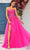 J'Adore Dresses J25017 - Straight Across Appliqued Evening Dress Prom Dresses 2 / Bright Pink