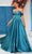 J'Adore Dresses J25020 - Off Shoulder Bow Detailed Evening Dress Prom Dresses 2 / Teal