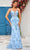 J'Adore Dresses J25022 - Plunging V-Neck Sleeveless Prom Gown Prom Dresses 2 / Denim