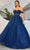 J'Adore Dresses J25025 - Embroidered Corset Bodice Ballgown Prom Dresses 2 / Navy