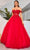 J'Adore Dresses J25025 - Embroidered Corset Bodice Ballgown Prom Dresses 2 / Red