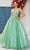 J'Adore Dresses J25028 - Embroidered Sheer Sleeveless Ballgown Prom Dresses 2 / Sage