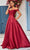 J'Adore Dresses J25039 - Off-Shoulder A-Line Prom Gown Prom Dresses 2 / Wine