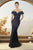 Janique 15150 - Illusion Neckline Beaded Gown Prom Dresses 2 / Navy