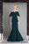 Janique - 1941 Notched Off Shoulder Ruffle Sleeve Evening Gown Mother of the Bride Dresses 2 / Teal