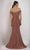 Janique - 2936 Off Shoulder Ruffle Detailed Evening Gown Evening Dresses 10 / Rose Gold