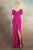 Janique 33107 - Off Shoulder Draped Column Prom Gown Evening Dresses 2 / Fuchsia