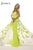 Janique W1376 - Strapless A-line Overlay Gown Ball Gowns 8 / Chartreuse/Ivory