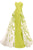 Janique W1376 - Strapless A-line Overlay Gown Ball Gowns 8 / Chartreuse/Ivory