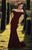 Janique W3016 - Floral Off Shoulder Long Dress Prom Dresses 2 / Wine